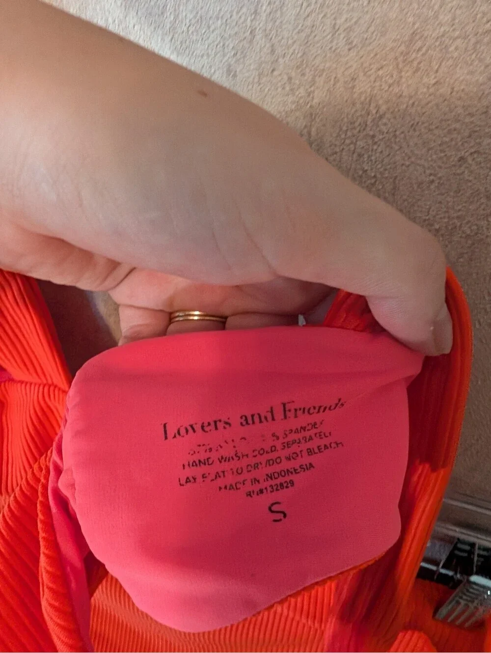 LOVERS AND FRIENDS Sade orange ribbed two piece bikini set sz S/L